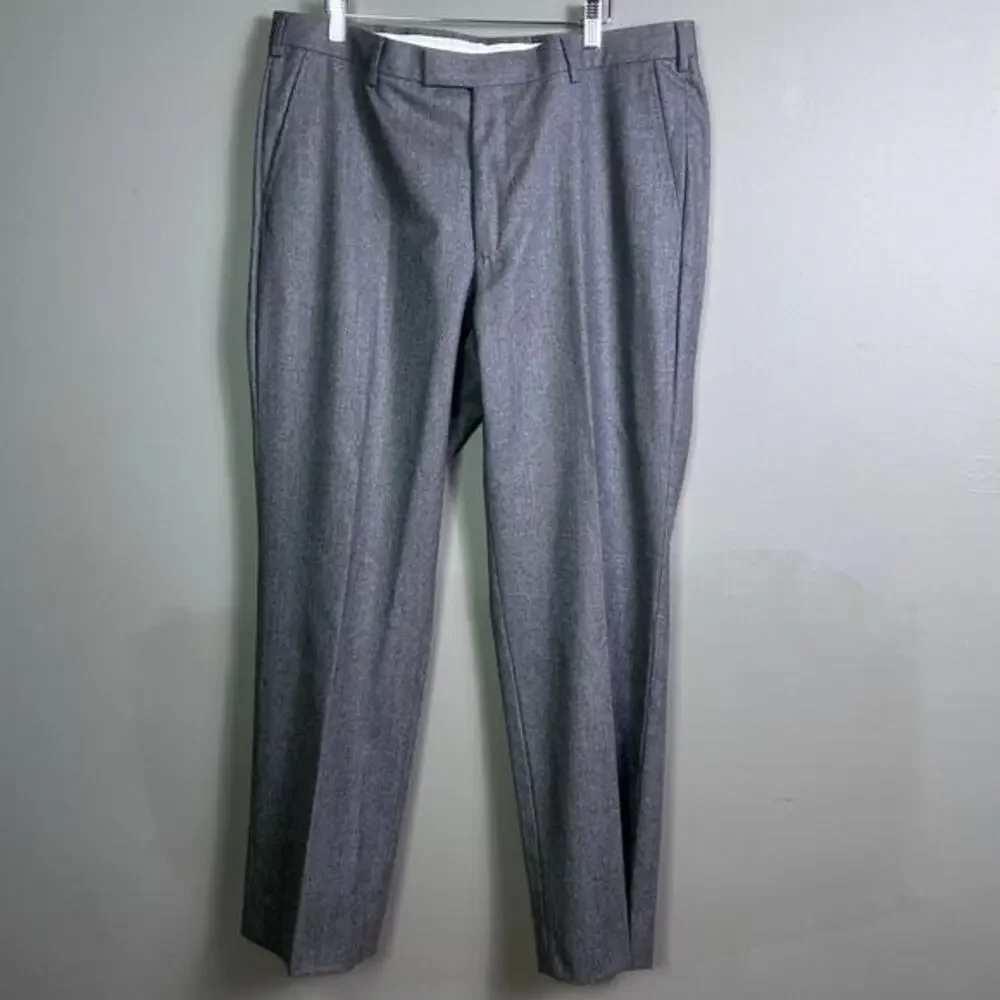 Z Zegna suit blazer pants size 42 L US‎ / 54 R Italy City gray flannel wool